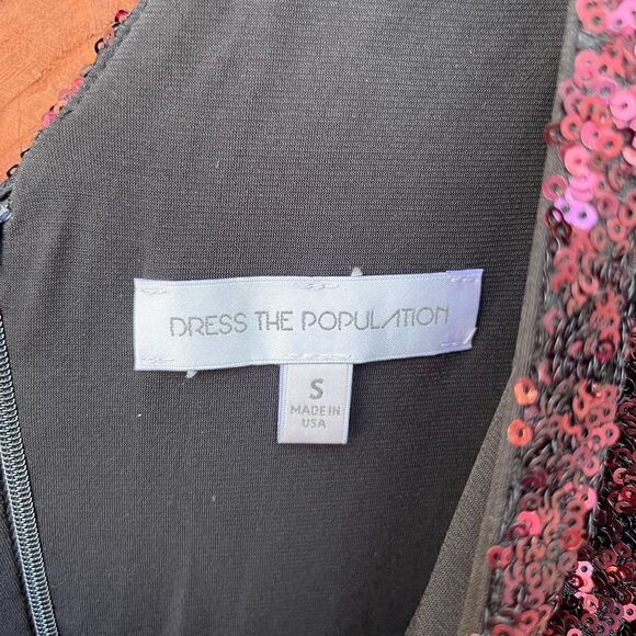 Dress the Population Red Sequin Cocktail Dress size Small - Picture 5 of 6